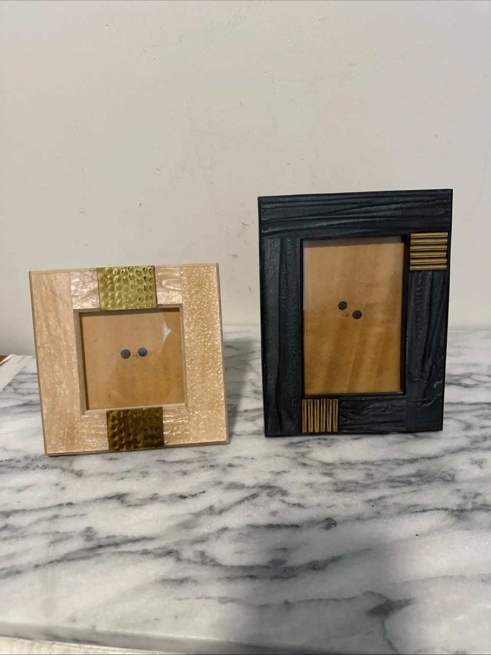 Anthropologie Neutral and Black Decorative Photo Frame Set - Home Accents